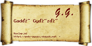 Gadó Győző névjegykártya